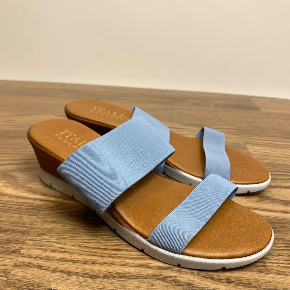 Italian Shoemakers Light Blue Double Strap Sandals Women's Size 7